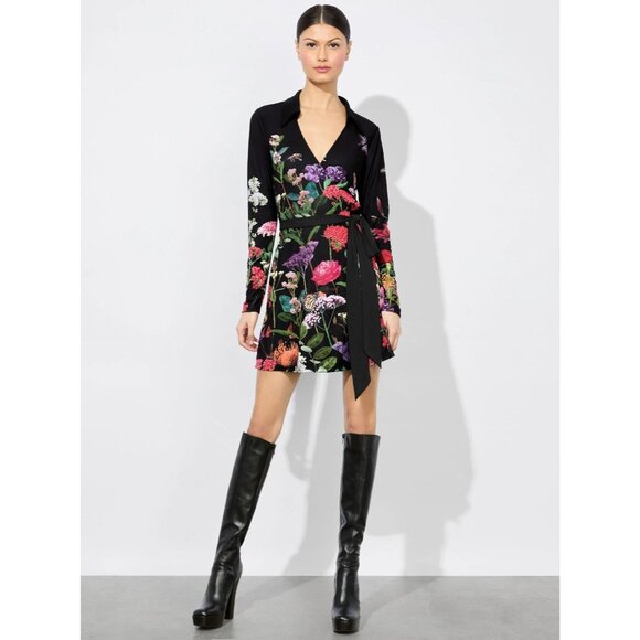 Alice + Olivia Millicent Secret Garden Wrap Mini Dress 8 NWT $440 - Picture 2 of 10